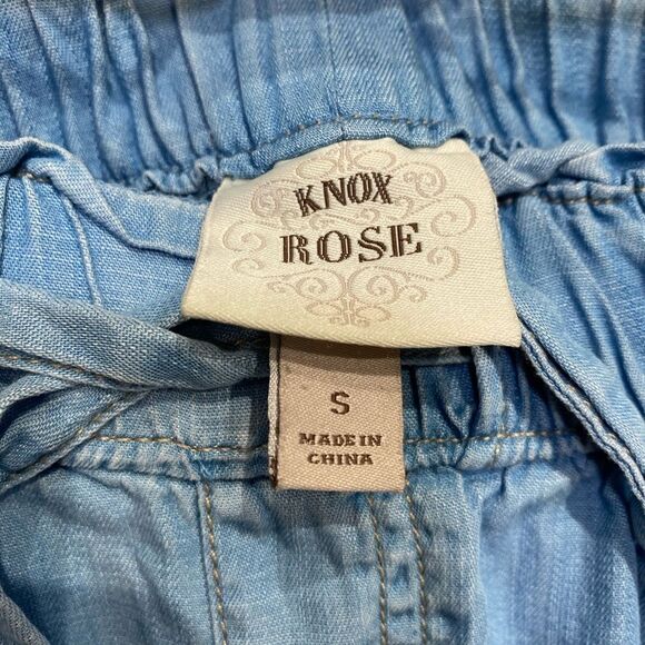 KNOX ROSE Light Blue Denim Chambray belted Joggers super soft small - Picture 5 of 5